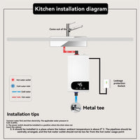 Chauffe-Eau Instantané Électrique 5 500 W pour Cuisine ou Salle de Bain, Affichage LED