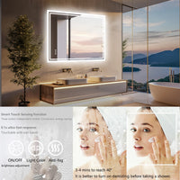 Miroir LED Salle de Bain Rectangulaire Tactile IP65 60x80 cm