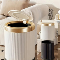 Poubelle Salle de Bain Ronde à Pression Couvercle 15 Litres