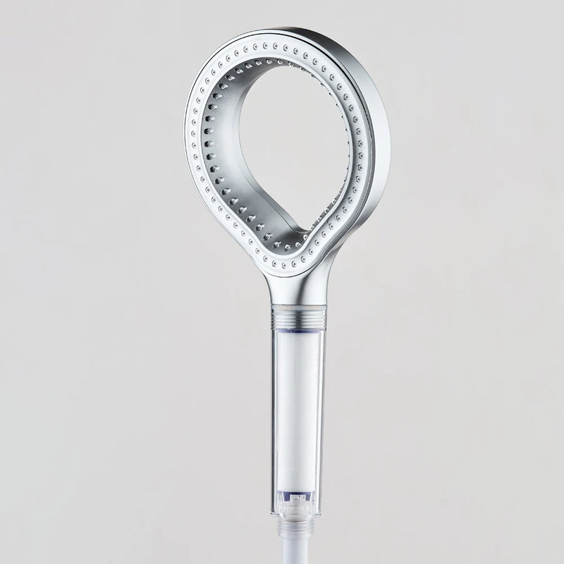 Pommeau de Douche Anneau Creux avec Filtre, Noir, Gris ou Argenté