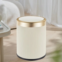 Poubelle Salle de Bain Ronde à Pression Couvercle 15 Litres