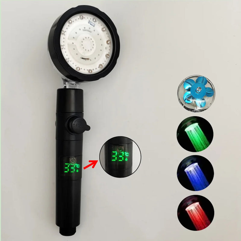 Pommeau de Douche LED Affichage Numérique Température Noir