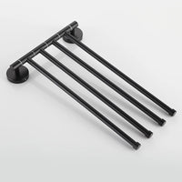 Porte-Serviette Pivotant Mural Inox Noir Mat, 4 Barres 34 cm