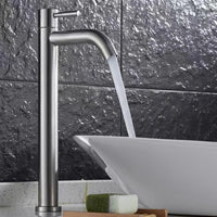 Robinet Lave-Main Haut Eau Froide Inox 304 Noir ou Brossé, 30,5 cm