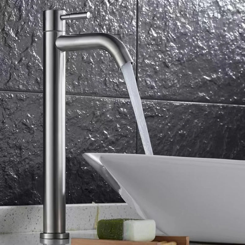 Robinet Lave-Main Haut Eau Froide Inox 304 Noir ou Brossé, 30,5 cm