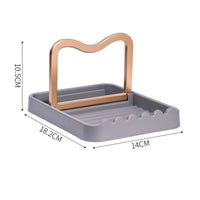 Repose-Ustensiles avec Support de Couvercle Pliable, Vert ou Gris, 18,2 cm