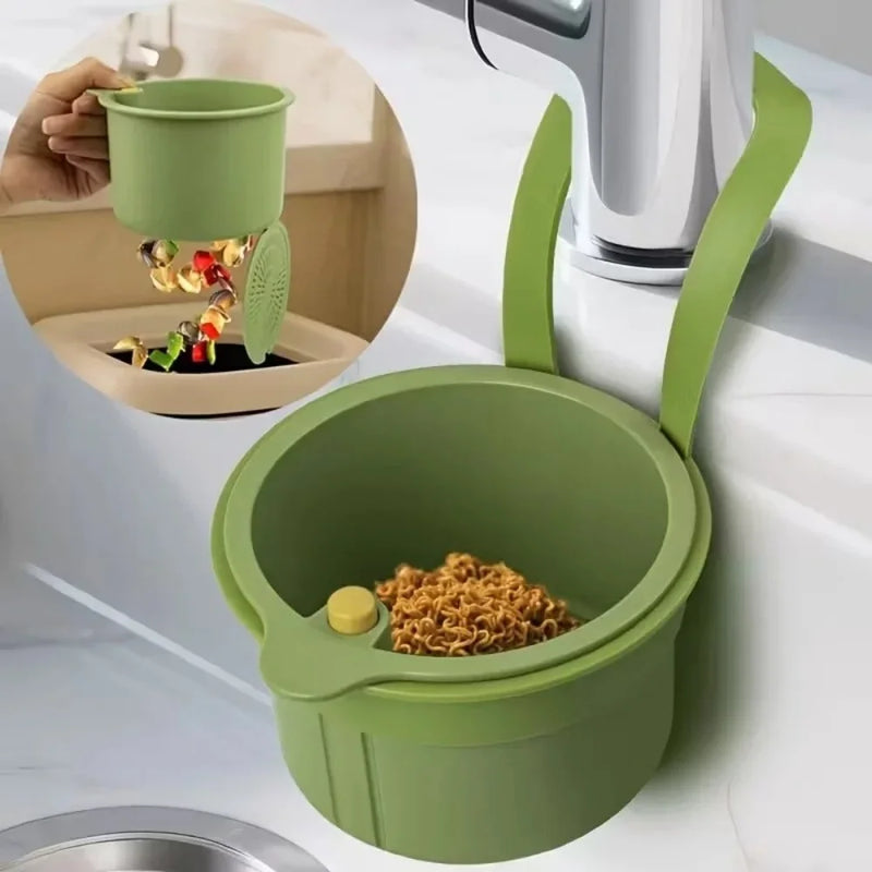 Panier d'Évier Suspendu avec Bascule de Vidage, Blanc, Jaune ou Vert