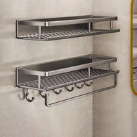 Étagère de Douche Murale Aluminium Sans Perçage, Grise, 30 ou 40 cm