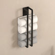 Porte-Serviette Mural Noir Sans Perçage pour Serviettes Roulées, 40 ou 50 cm