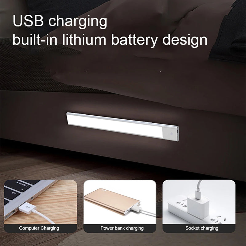Réglette LED Sous Meuble Aluminium 3 Couleurs avec Détecteur de Mouvement