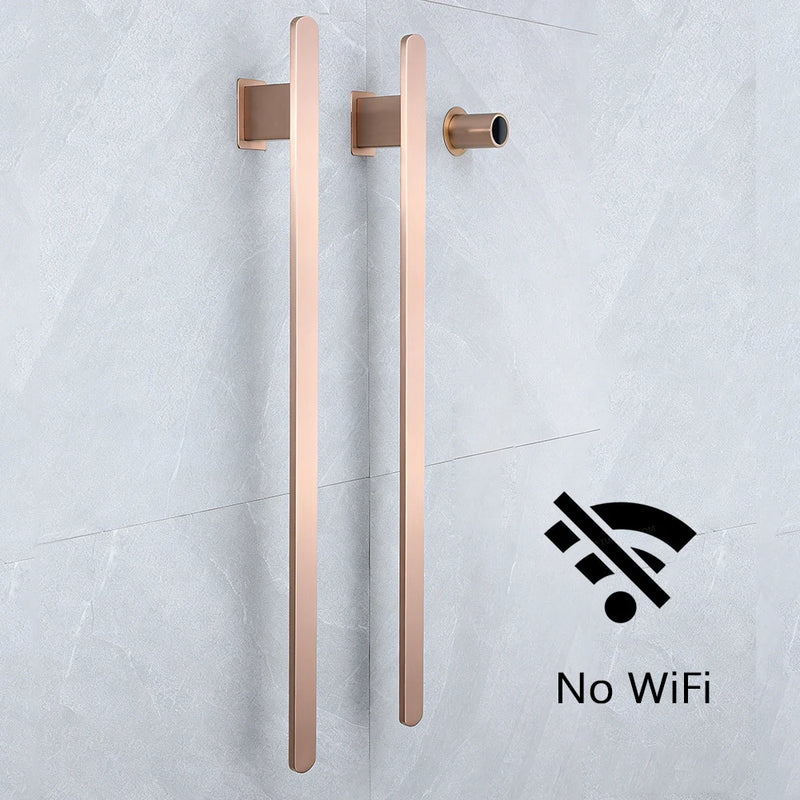 Sèche-Serviette Électrique Encastré Vertical 2 Barres Inox 84 cm, WiFi en Option
