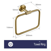 Porte-Serviette Mural Doré Brossé Kit Modulable
