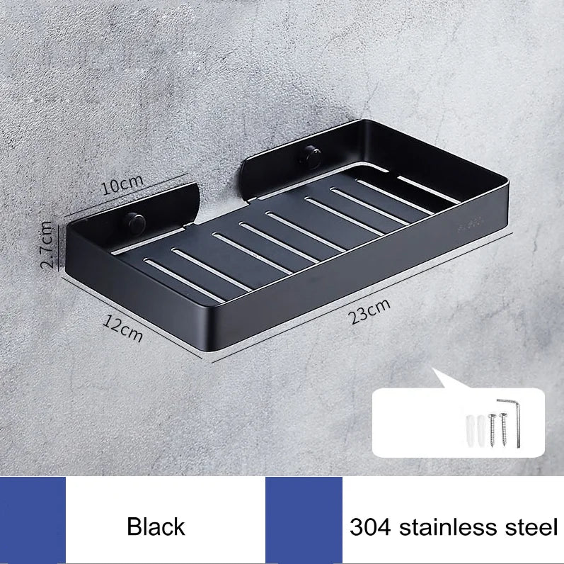 Porte-Savon Mural en Inox Grillagé avec Vidange