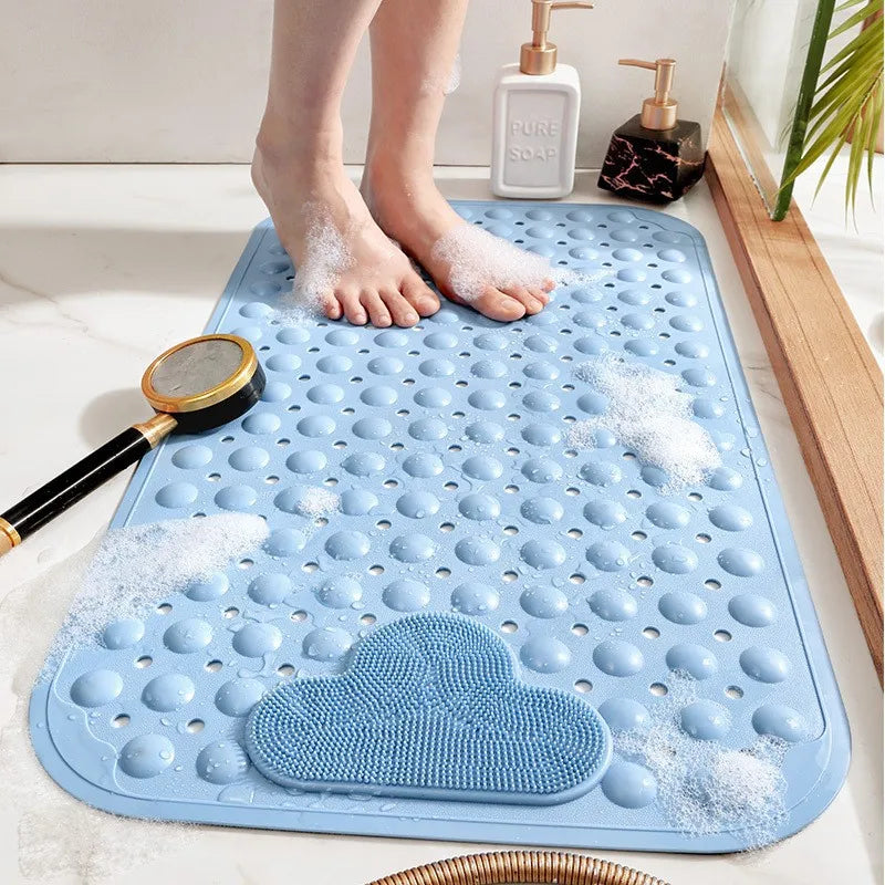 Tapis de Douche Massant Ventouses Trous de Vidange 40x70cm