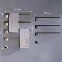 Sèche-Serviette Électrique Encastré 3 ou 4 Barres Rotatives Inox 50 cm