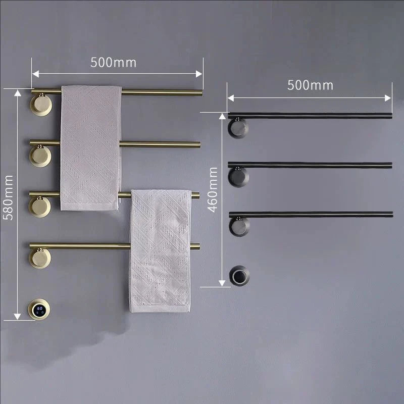 Sèche-Serviette Électrique Encastré 3 ou 4 Barres Rotatives Inox 50 cm