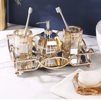 Accessoires Salle de Bain en Verre Cristal à la Pièce, 19 Articles