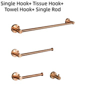 Ensemble d'Accessoires de Salle de Bain Or Rose Brossé Inox