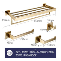 Accessoires Salle de Bain Doré Brossé à la Pièce ou en Kit