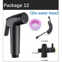 Douchette WC Noire Kit Complet avec Support Mural