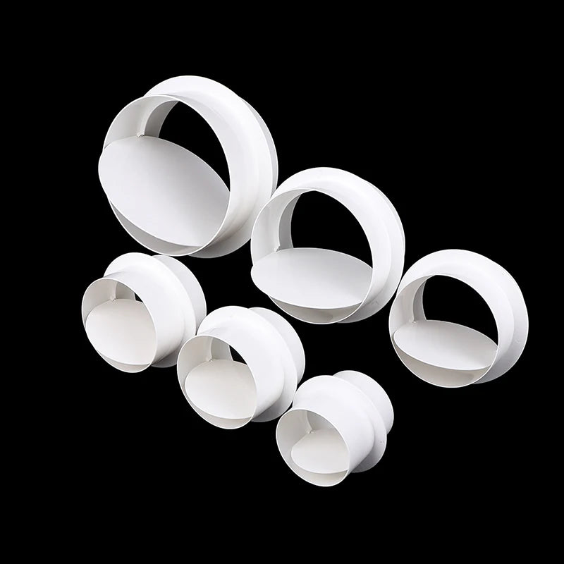 Clapet Anti-Retour Hotte et Ventilation, PVC Blanc, 80 à 200 mm