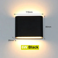 Applique Murale LED Haut et Bas, 6 ou 12 W, 3 Teintes