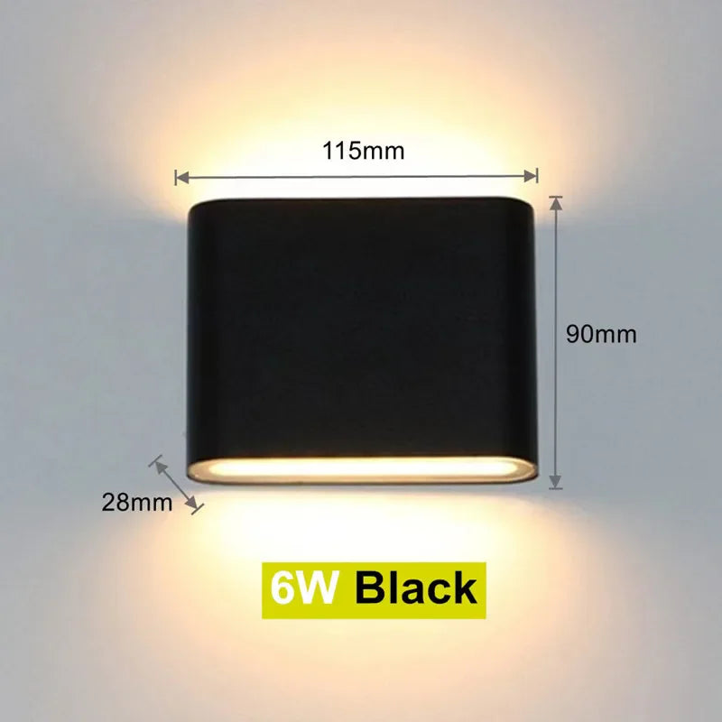 Applique Murale LED Haut et Bas, 6 ou 12 W, 3 Teintes
