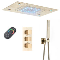 Douche Encastrable LED Plafond Cascade Noir Mat