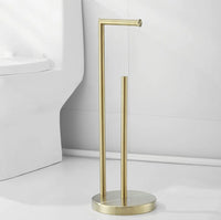 Porte-Papier Toilette sur Pied Inox 304 avec Réserve ou Brosse WC