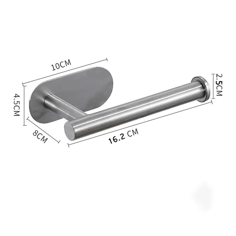 Porte-Papier Toilette Adhésif Sans Perçage en Inox 304 3 Coloris