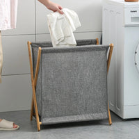 Panier à Linge Pliable en Bambou Structure X 40 cm
