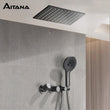 Douche Encastrable Plafond Laiton Carré, Mitigeur 2 Fonctions et Douchette