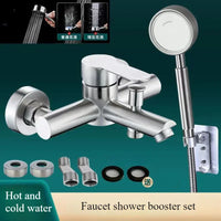 Robinet de Baignoire Mural Bain-Douche Inox 304 Noir ou Brossé