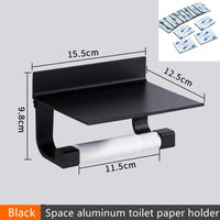 Porte-Papier Toilette Aluminium avec Étagère de Rangement