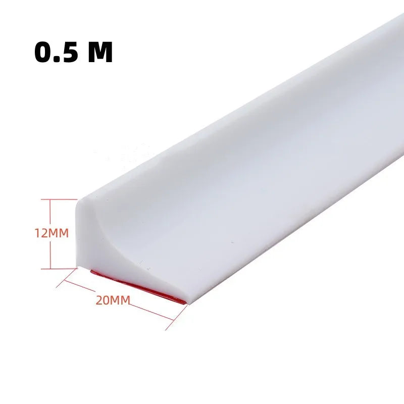 Barrage d'Eau de Douche Silicone Autocollant, 4 Couleurs, 50 à 500 cm