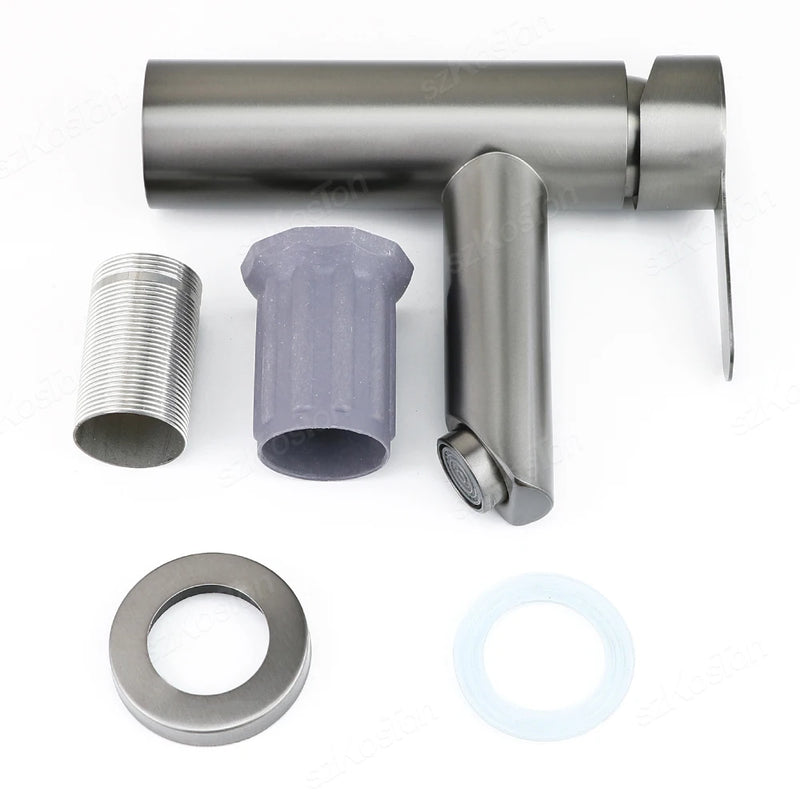 Mitigeur Lavabo à Poser Noir Mat, Gris ou Inox Brossé