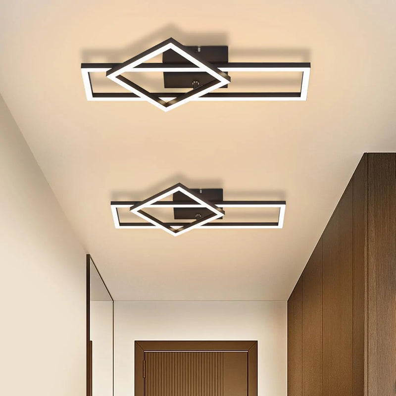 Plafonnier LED Cuisine Cadre Pivotant Noir ou Blanc, 20 W, 42 cm