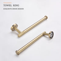 Accessoires Salle de Bain Doré Brossé à la Pièce, 24 Articles