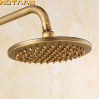 Pommeau de Douche Pluie Rond 20 cm en Laiton Antique avec ou sans Bras
