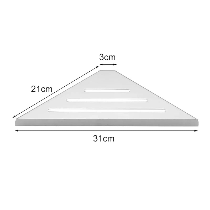 Étagère de Douche d'Angle Inox Noir ou Argent 31 x 21 cm