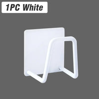 Porte-Éponge Adhésif Inox Noir, Blanc ou Argent, 1 à 5 Pièces, 5 x 5 cm