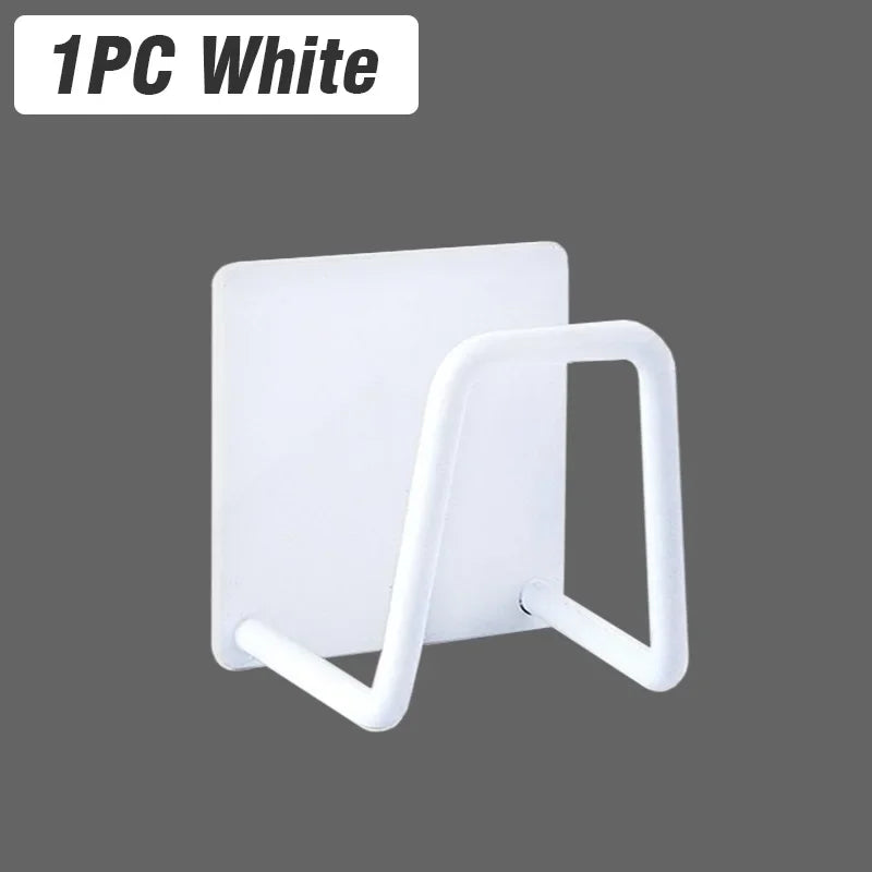 Porte-Éponge Adhésif Inox Noir, Blanc ou Argent, 1 à 5 Pièces, 5 x 5 cm
