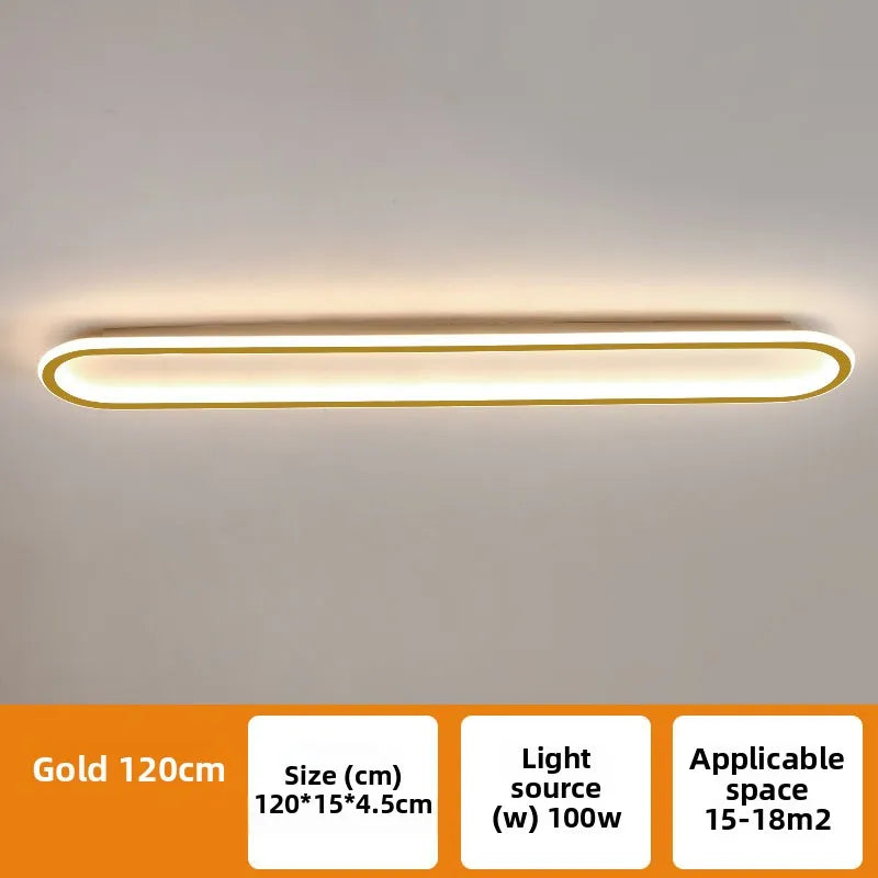 Plafonnier LED Cuisine Ovale Dimmable Doré Noir Blanc