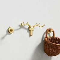 Patère Murale Bois de Cerf Alliage de Zinc Noir, Doré ou Argent