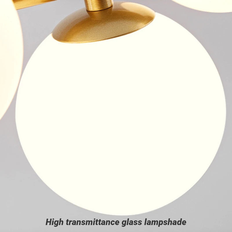 Suspension Cuisine Îlot Globes Verre, 7 à 11 Têtes, Lumière 3 Teintes