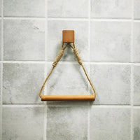 Porte-Serviette Mural en Bois, Corde ou Cuir