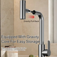 Mitigeur Cuisine Extractible Cascade Inox, 3 ou 4 Modes de Jet