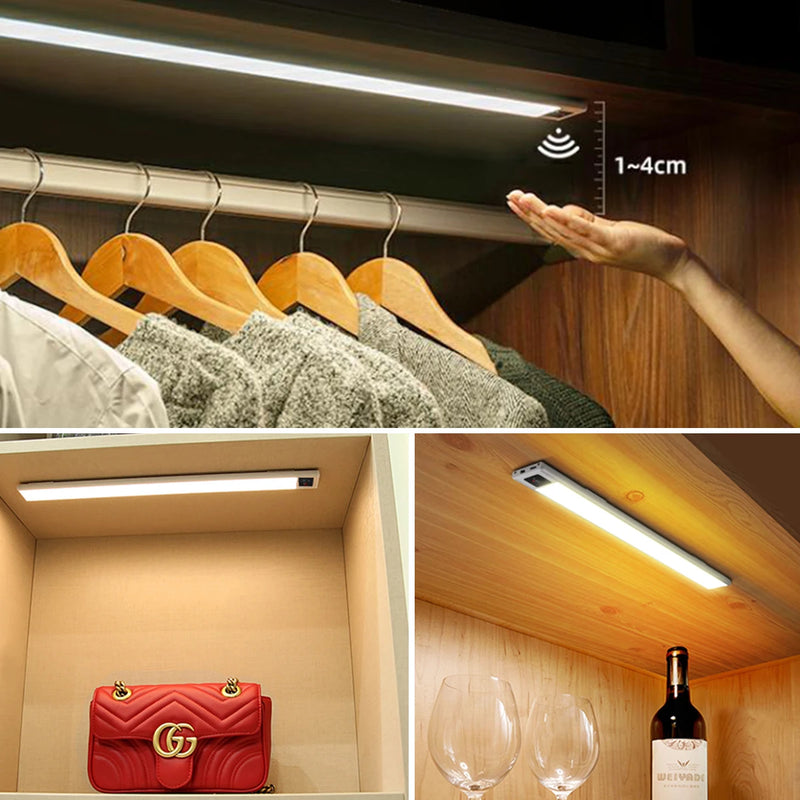Réglette LED Sous Meuble Rechargeable, Capteur de Geste, 20 ou 40 cm