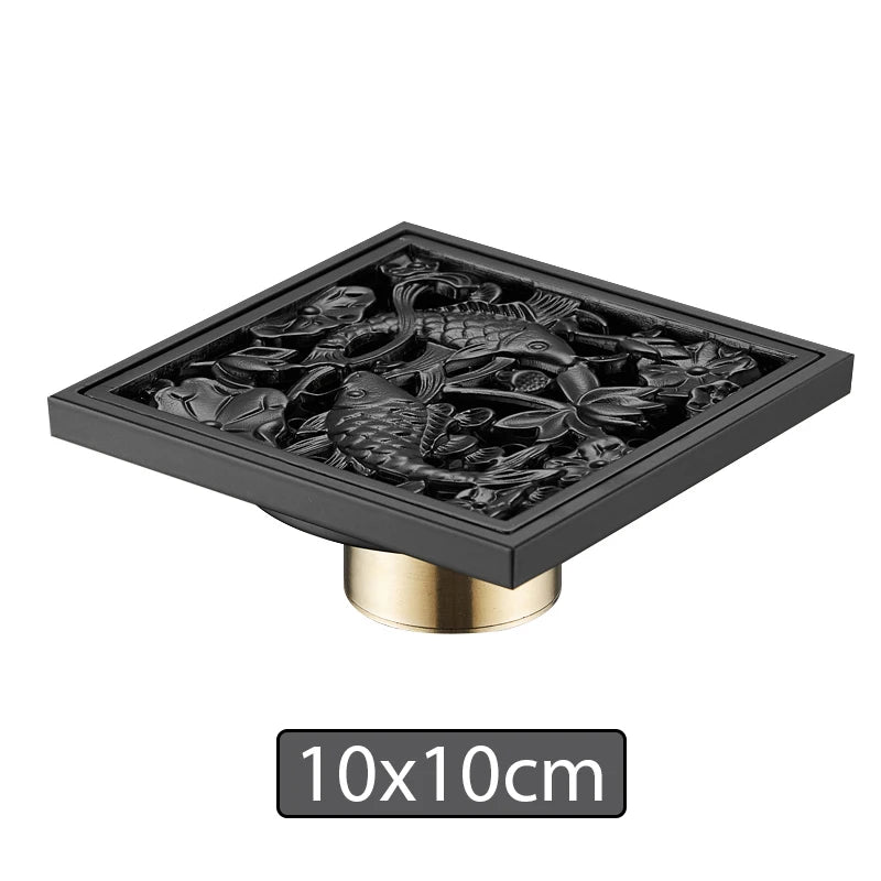 Bonde de Douche Carrée Laiton Multi Finitions 10 à 30 cm