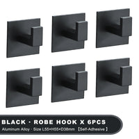 Patère Adhésive Sans Perçage Aluminium 1 à 6 Pièces